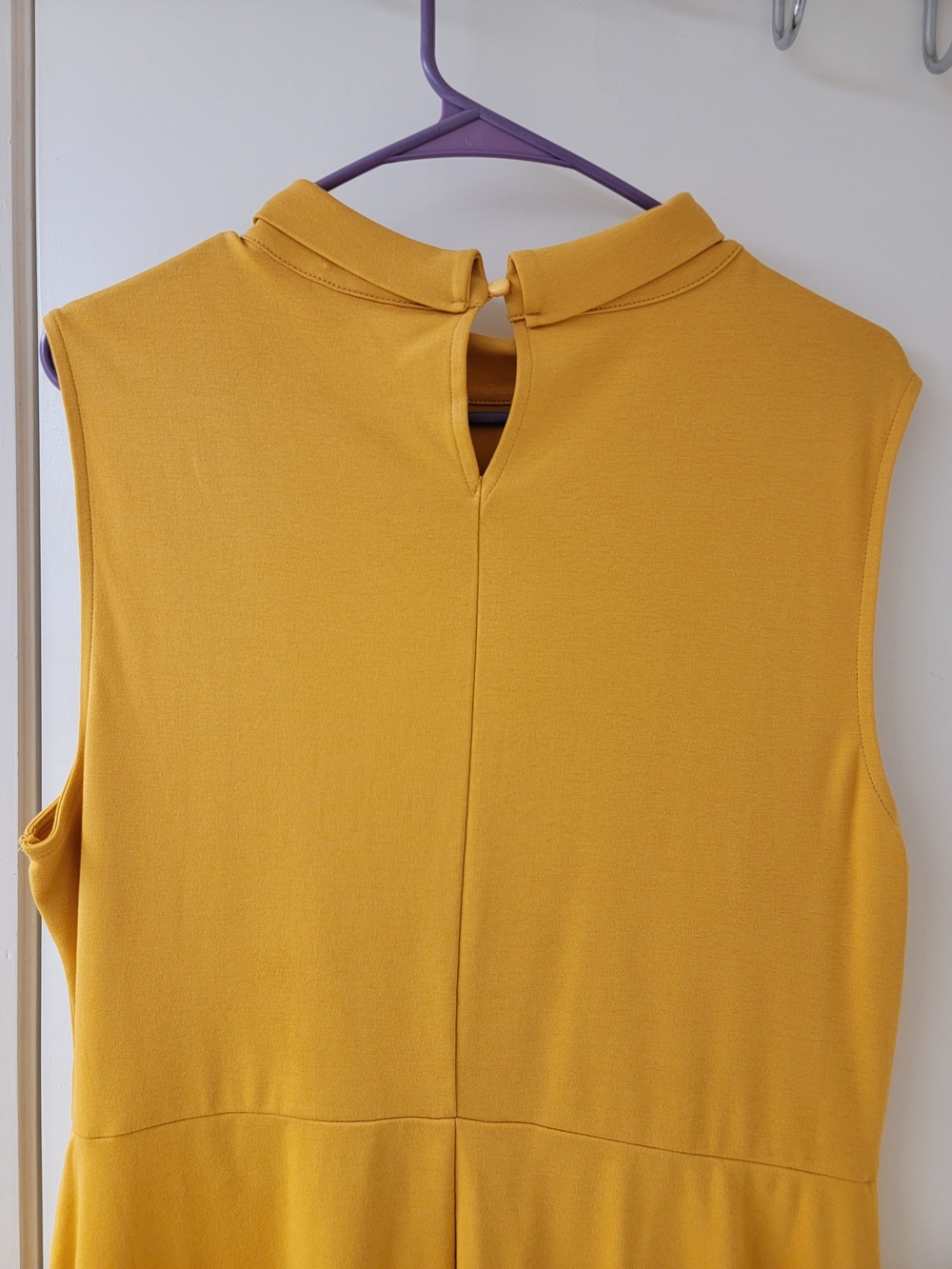 New York & Company Sleeveless Mustard Yellow A-Line Dress With Pockets! - Picture 4 of 8